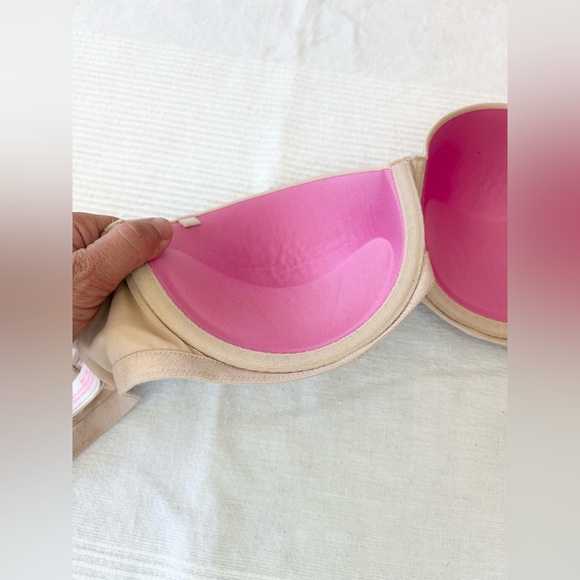 Victoria's Secret PINK Wear Everywhere Push-up Bra 36C Nude Strapless - Picture 8 of 9